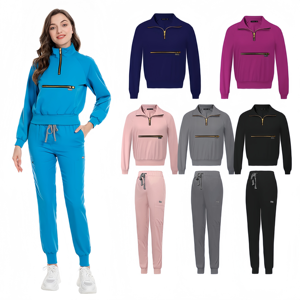 Tenue médicale unisexe respirante et zippée pour salon de beauté, clinique dentaire et hôpital, personnalisable avec logo - Product Image 1