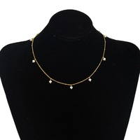 Collier ras du cou minimaliste pour femme, plaqué or, avec plusieurs petites perles, idéal pour les fêtes et le quotidien, cadeau de bijoux 1625