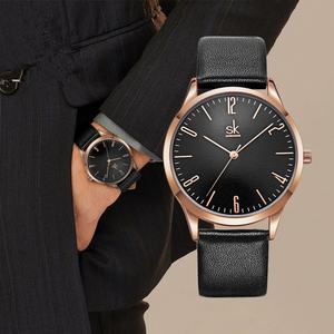 Montre personnalisée avec logo SHENGKE 9003, montre de couple neutre pour les affaires, montre à aiguilles, mode simple, décontractée, quartz, bracelet en cuir, étanche - Product Image 3