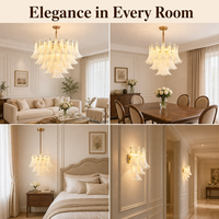 Lustre suspendu en verre de Murano LED, design moderne, lampe personnalisée, décoration intérieure pour mariage, hôtel, villa