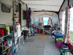 Grande <span class=keywords><strong>auvent</strong></span> de <span class=keywords><strong>caravane</strong></span> d'extérieur 872-1150cm <span class=keywords><strong>Toile</strong></span> intégrale Deux portes automatiques Poteau en aluminium Cadre en acier Pêche Deux chambres Structure - Product Image 5