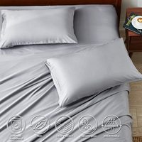 Ensemble de literie en bambou organique en gros et reine king size draps de lit en bambou housse de couette ensemble de couette