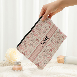 Sac de maquillage de voyage de luxe rétro personnalisé avec <span class=keywords><strong>logo</strong></span> et nom, en toile, fermeture éclair, résistant à l'eau, capacité moyenne, poignée souple - Product Image 2