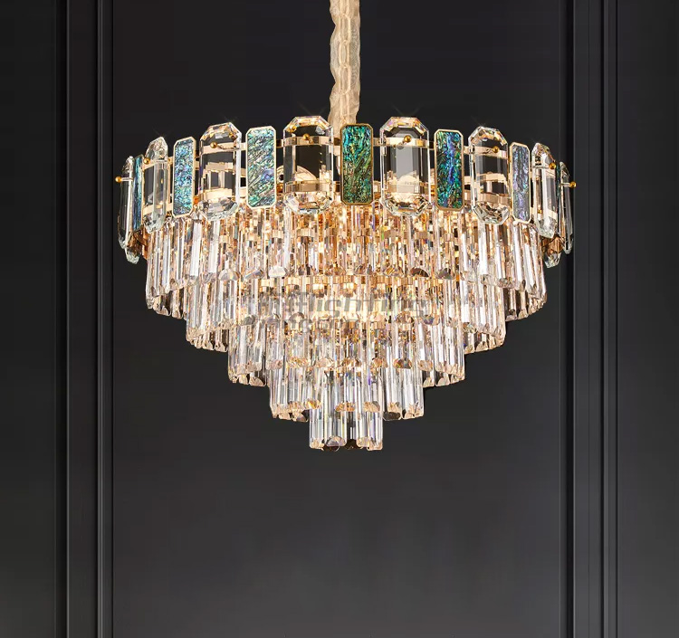 Hot Sale new Luxury Modern Chandeliers restaurant living room Gold Pendent Chandelier clear K9 crystal chandeliers 2022