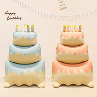 Ballon décoratif autoportant en forme d'ours pour gâteau d'anniversaire, idéal pour les fêtes de petites filles, décoration intérieure, couleurs bleu et rose, Globel