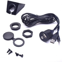 Câble d'extension USB Aux RCA encastrable pour tableau de bord de voiture, adaptateur audio-vidéo pour véhicule, marine, camping-car