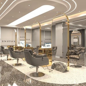 Luxury LED Floor <b>Mirror</b> Cabinet Stainless Steel Hair Beauty Salon Furniture for Bathroom Hotel Mall Supermarket for Barbers - Product Image 3