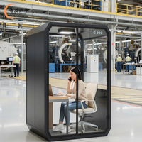 Cabine de bureau insonorisée et ignifuge, moderne, amovible et portable, pour réunions intérieures en bâtiment de bureaux, en acier