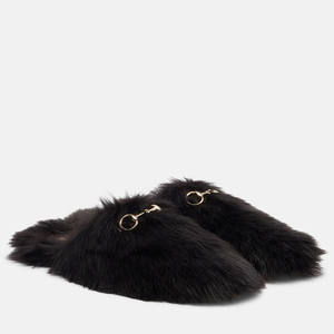 Chaussures plates <span class=keywords><strong>mules</strong></span> à bride pour <span class=keywords><strong>femme</strong></span>, style mocassin, à enfiler, à porter de deux façons, doublure en fourrure, chaussures décontractées - Product Image 2