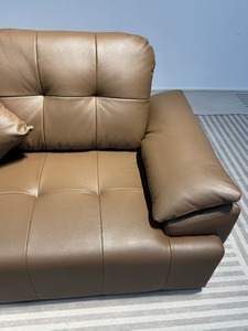 Sofá de cuero de 3 plazas con estructura de madera de lencero y patas de metal, acolchado y capitoné, color personalizado para sala de estar moderna, sofás para sala de estar - Product Image 5
