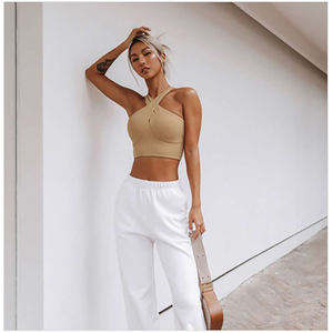 Soutiens-gorge de yoga respirants légers de couleur unie personnalisés ensembles de vêtements de yoga de sport ajustés confortables - Product Image 3