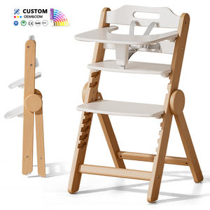 <span class=keywords><strong>Seggiolone</strong></span> per Bambini 3 in 1 Regolabile e Pieghevole, Vendita Diretta, in Legno e Plastica, Sedie da Pranzo per Bambini - Product Image 1