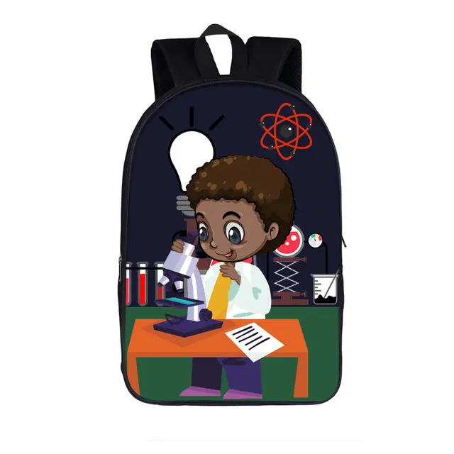 Wholesale 12 inch Black Art African Girl Boy Print Backpack Children School Bags Kids Kindergarten Bag Set Baby Toddler Backpack