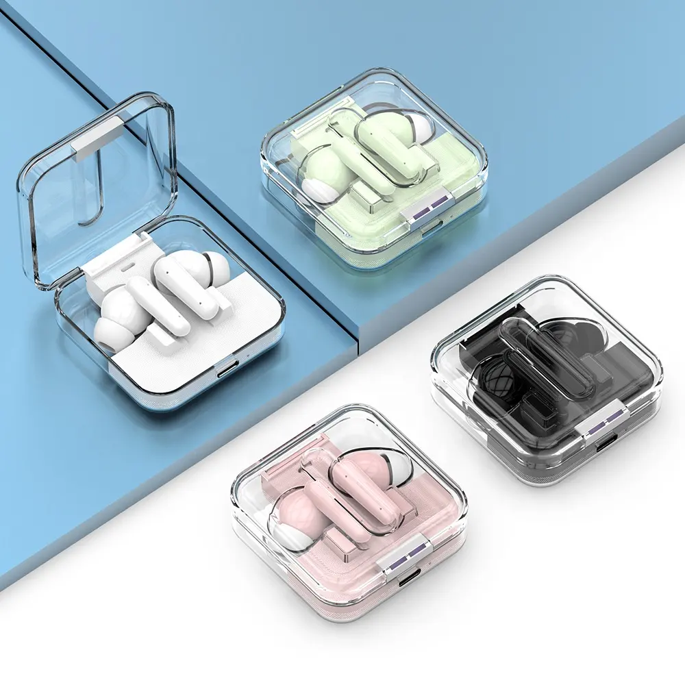 Somos tel Mode I80 drahtlose Kopfhörer mit transparenten magnetischen Ohrmuscheln bunte V5.3 Ohrhörer immer sive Stereo-Kopfhörer