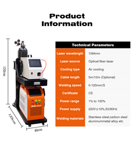 رأس لحام 4 في 1 مع جهاز تغذية سلكي للحام بالليزر 0-3 كيلو وات نظام لحام تبريد - Product Image 3