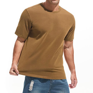 Collection été pour hommes, t-shirt en coton surdimensionné, couleur unie, col rond simple, coupe ajustée, vêtements décontractés sur mesure, t-shirts pour hommes - Product Image 3