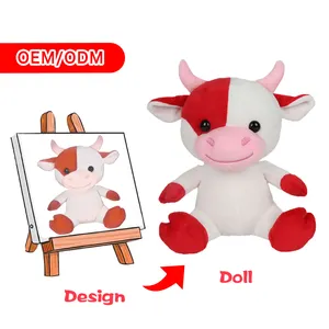 2023 High Quality Cartoon Cow Plush Animal Toys Kids Gift Soft Lovely Cow Customized Plush Toys for Mascot