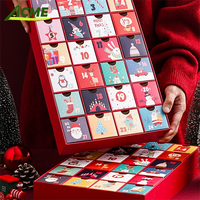Calendrier de l'Avent personnalisé haut de gamme 2025 avec 24 compartiments cadeaux pour une utilisation festive
