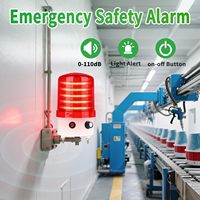 Luz Estroboscópica LED Industrial Giratoria Roja de Advertencia, AC110V-120V, Alarmas de Emergencia Públicas, Sirena de Seguridad Interior/Exterior con Zumbador de Alto Volumen
