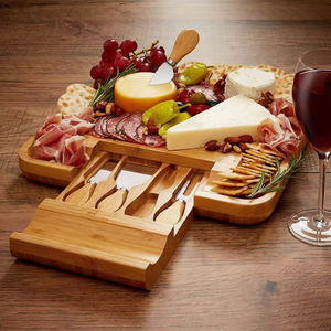 Set Regalo Tagliere e Coltello per Formaggio in Bambù Organico, Tagliere <span class=keywords><strong>da</strong></span> <span class=keywords><strong>Picnic</strong></span> per Formaggi - Product Image 6