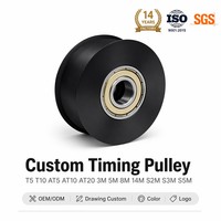 Roue d'entraînement pour 45 #   Courroie plate en acier HBG ENG01 avec roue de guidage lisse et réglable, diamètre extérieur 19 mm, 15 rainures, largeur 6~32