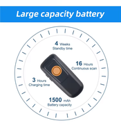Mini lecteur de codes à barres portable sans fil portable 1D CCD lecteur de codes à barres prend en charge la numérisation d'écran Rechargeable pour le marché des produits alimentaires