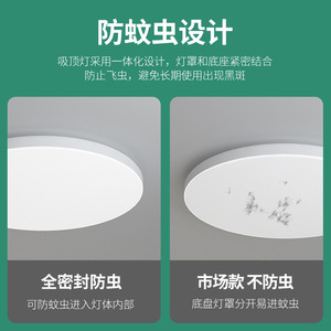 ไฟ LED แบบกันน้ำทรงกลมบางพิเศษ สำหรับพื้นที่ 10-15 ตร.ม. เหมาะสำหรับห้องน้ำ ห้องครัว ห้องนอน ห้องนั่งเล่น ทางเดิน และโถงทางเดิน - Product Image 5