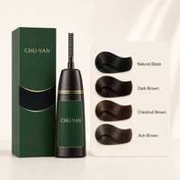 Crème colorante permanente pour cheveux Chuyan, marque privée, avec applicateur peigne, sans ammoniaque, à base de plantes naturelles, couvre les cheveux gris, vente en gros