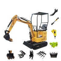 Prix d'usine CE Crawler Ditch Dig Tunnel Creuser Machines Attachements Tondeuses à fléaux Les plus petites pelleteuses 1 tonne 2 tonnes Excavatrices Mini