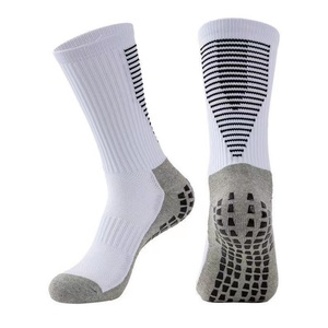 Factory Direct Youth Adult Mid-Cut Football <b>Socks</b> Custom Colors 100% Cotton Reinforced Terry Cushion Anti-Slip <b>Grip</b> Sports - Product Image 1