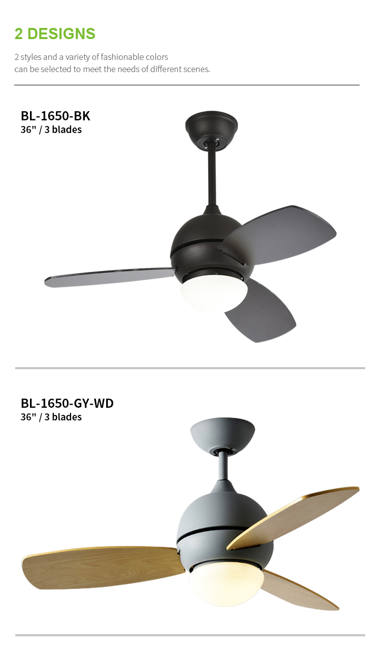 Breezelux 2019 New product modern design fan home use led pendant light with fan
