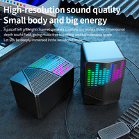 Mini haut-parleur audio filaire USB 3,5 mm, nouveau, noir, avec éclairage LED RGB, pour jeux, musique et ordinateur à domicile