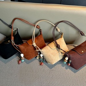 Sac Ando en cuir véritable avec finition en daim, mini sac à bandoulière pour femme, sac à main à poignée supérieure, sac bandoulière - Product Image 2