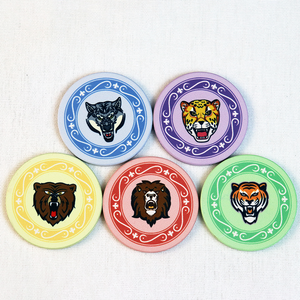 Fiches da Poker in Ceramica Personalizzate con Logo e Stampe dei Segni Zodiacali Cinesi di Alta Qualità per Promozioni e Giochi - Product Image 1