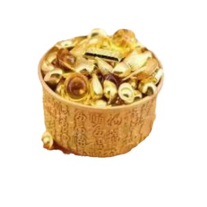 Mini Treasure Bowl Resin Ornament Round Home Decoration For Living Room Chinese New Year Lucky Bag Wealth Fortune <b>Decor</b> - Product Image 1