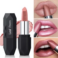 Rouge à lèvres mat végétalien effet perle métallique, brillant à lèvres hydratant longue tenue, marque privée tendance, 6 couleurs