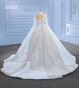 QUEENSGOWN Abito da Sposa di Lusso a Maniche Lunghe con Perline, Vestito da Ballo con Scollatura a Cuore, Abito Nuziale Avorio - Product Image 6