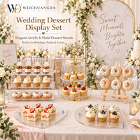 Ensemble de présentoirs à desserts en acrylique personnalisés pour mariage, fiançailles, anniversaire, gâteau, beignets, pâtisserie, buffet, pause thé