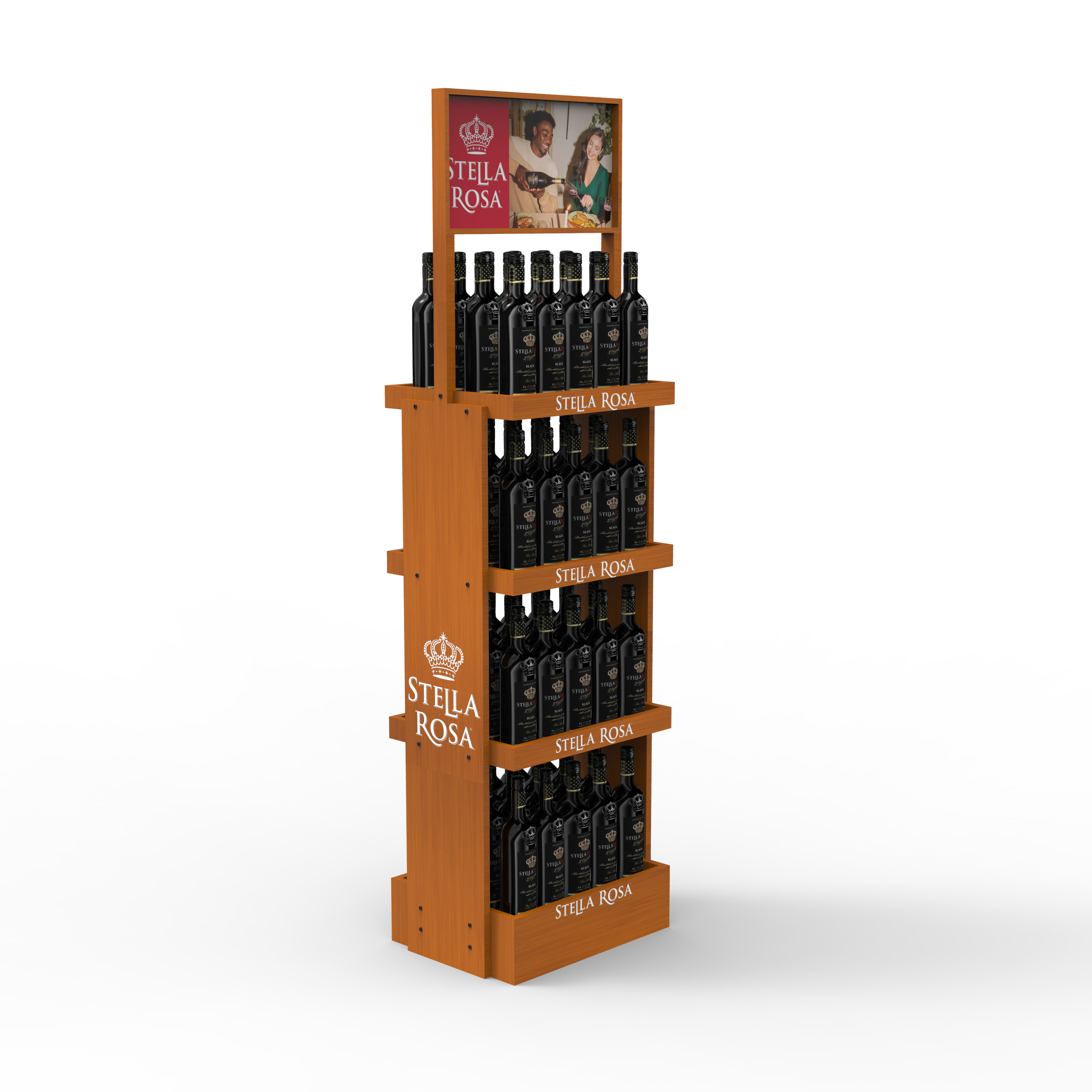 Customized Multi – Layer Wooden Wine Storage Display Stand for Supermarket & Retail Stores — view 1