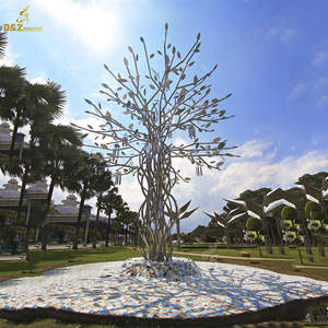 Albero a specchio lucido da giardino a grandezza naturale con piccole <span class=keywords><strong>foglie</strong></span> scultura in acciaio inossidabile <span class=keywords><strong>D</strong></span> & Z - Product Image 6