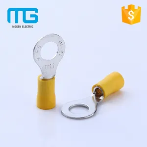 Ring Cable Electrical Crimp Brass Round Terminal Connector With Insulating Protective Sleeve