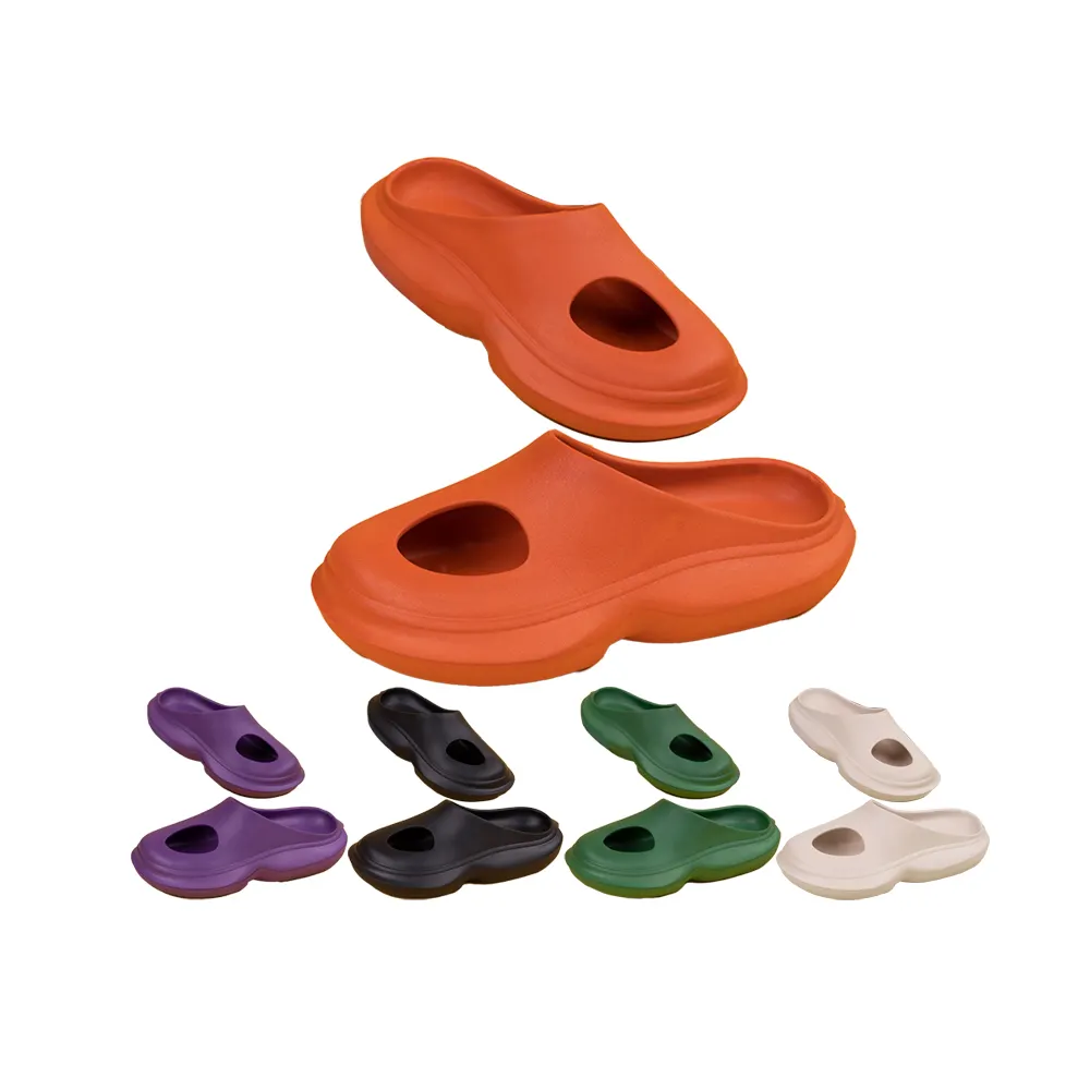 Wholesale EVA Slide Shoes Women And Men Solid Color Open Toe Hollow Slide Sandal Slipper Home