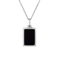Colliers pendentifs géométriques rectangulaires en argent 925 plaqué or, forme de coquille, émail noir, pour femmes, Milskye New