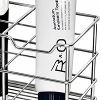Organisateur de brosses à dents en acier inoxydable, support de comptoir à 2 niveaux, rangement pour salle de bain