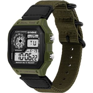 Reloj Deportivo Digital con Pantalla LED, Resistente al Agua, con Caja de Plástico y Cristal Cuadrado, Alarma, <span class=keywords><strong>Cronómetro</strong></span>, para Hombre, Venta al Por Mayor - Product Image 1