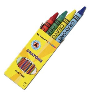 Juego de 4 Crayones de Cera de Colores No Tóxicos de 3.5'' - Product Image 1