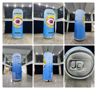 Répliques de produits gonflables personnalisées, ballon publicitaire géant gonflable en tissu Oxford HD de 13 pieds de haut, canette de boisson gonflable