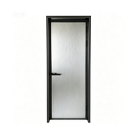 Porte de douche à simple battant en alliage d'aluminium au design moderne, double vitrage trempé, porte d'entrée de salle de bain