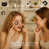 Masques sous-yeux jetables auto-adhésifs en silicone BLACKWINGS avec logo et motif personnalisés, patchs doux naturels pour extensions de cils