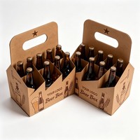 Caja de Cartón Kraft con Logotipo Personalizado para 4/6 Bebidas, Porta Botellas de Cerveza, Caja para Botellas de Vino